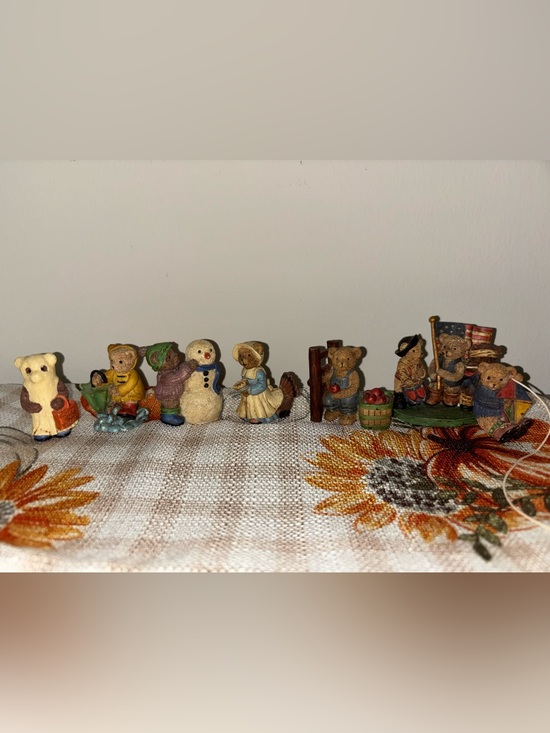 Other - Hand-Painted Figurine Set of 7 holiday bears